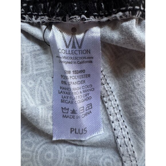 Black & White Tribal Print Leggings Plus Size By VIV Collection Polyester/Spande - Picture 3 of 15